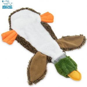 Best Pet Supplies 2-in-1 Stuffless Squeaky Dog Toys with Soft, Durable Fabric for Small, Medium, and Large Pets, No Stuffing for Indoor Play, Supports Active Biting and Play – 1Wild Duck, Small