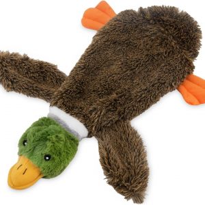 Best Pet Supplies 2-in-1 Stuffless Squeaky Dog Toys with Soft, Durable Fabric for Small, Medium, and Large Pets, No Stuffing for Indoor Play, Supports Active Biting and Play – 1Wild Duck, Small